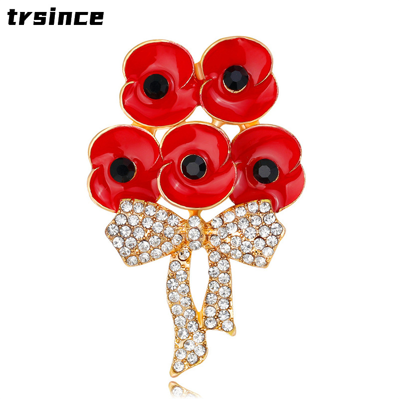 Women'S Accessories Uk - Zinc Alloy Poppy Brooch UK Princess