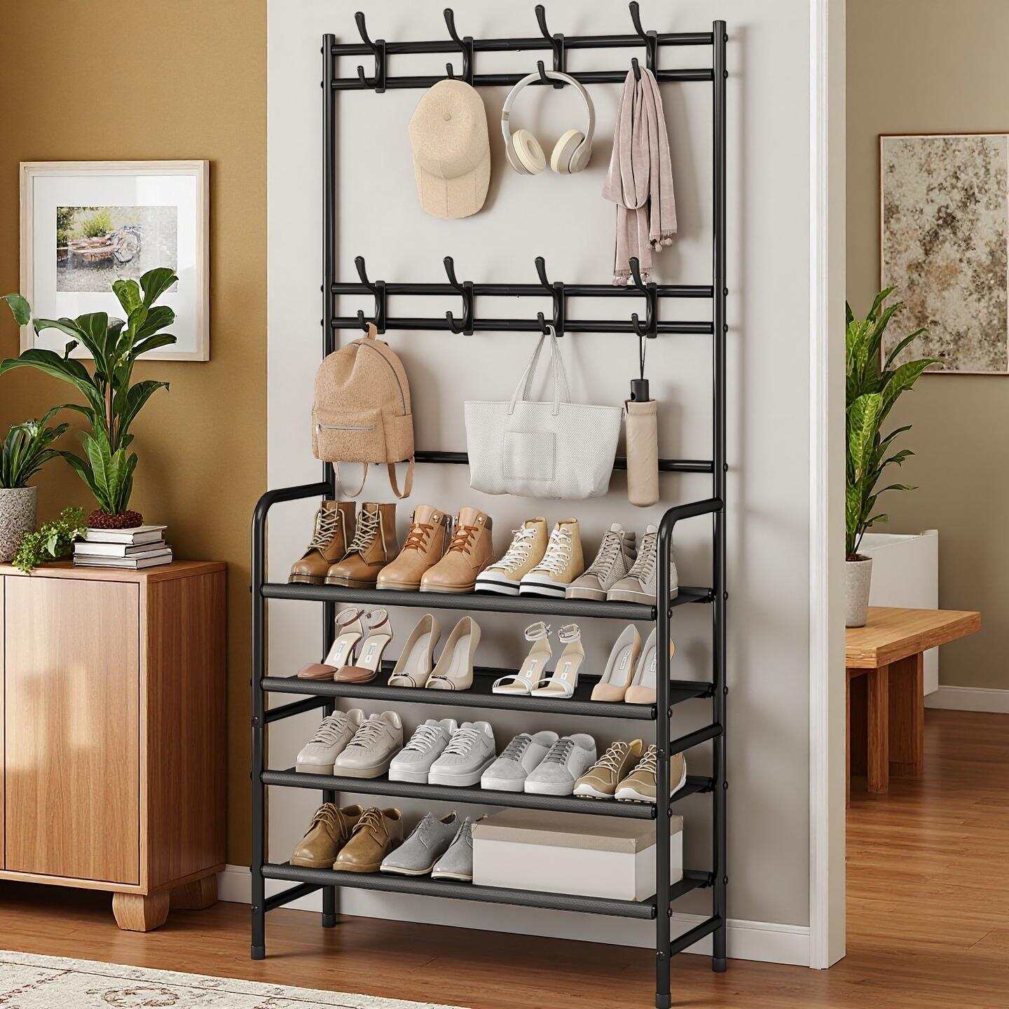 Women'S Accessories Rack Room Shoes - SUOERNUO Metal 4-Tier Shoe Rack Organizer