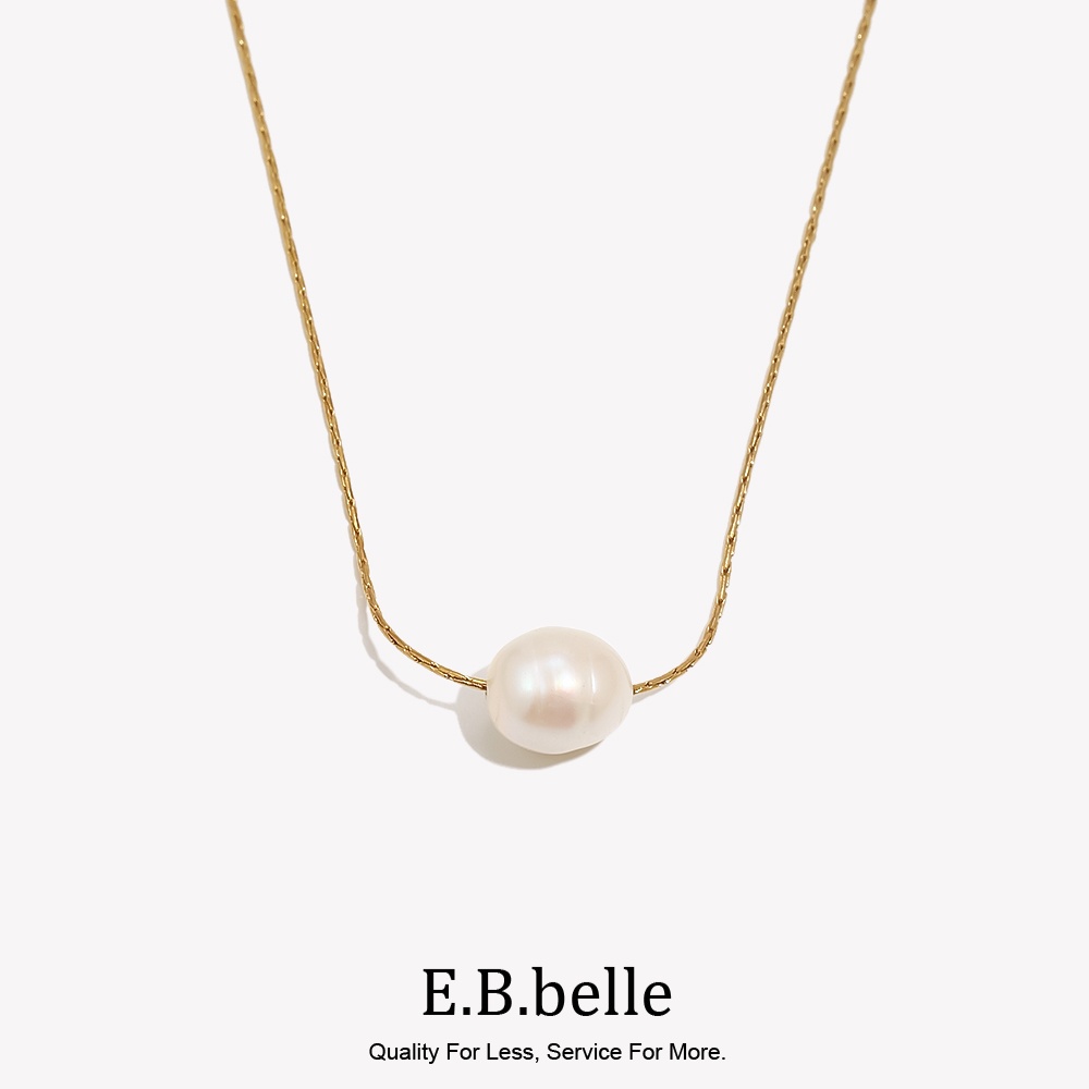 Charm Necklace Dainty - E.B.belle Minimalist Freshwater Pearl Fine Chain