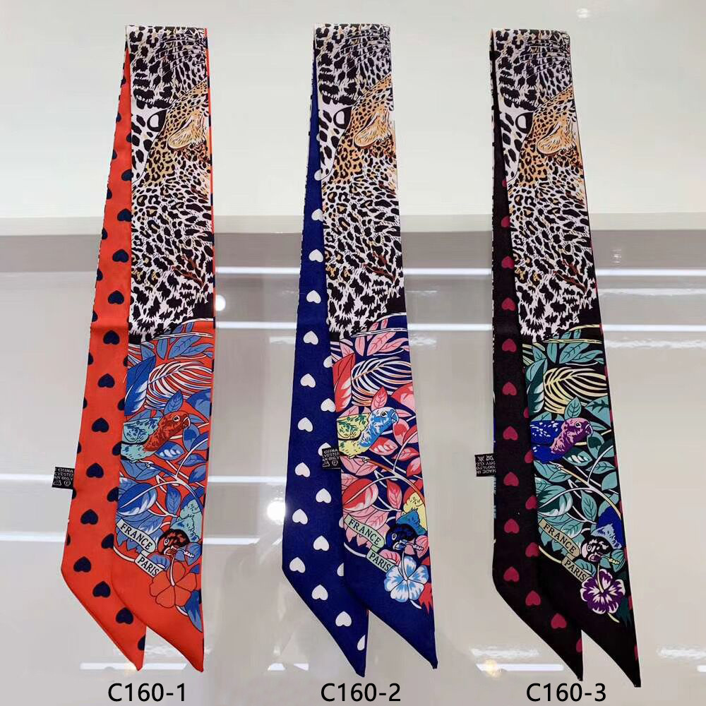 Women Accessories Brands - Brand Leopard Parrot Heart Silk Scarf