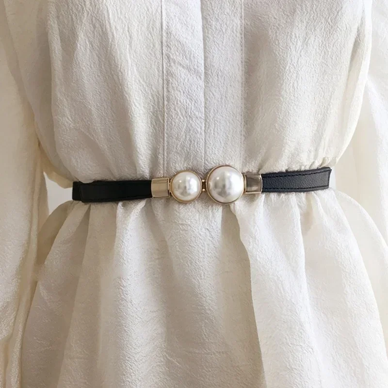 Women'S Formal Accessories - Women's Belt Creative Double Pearl Leather
