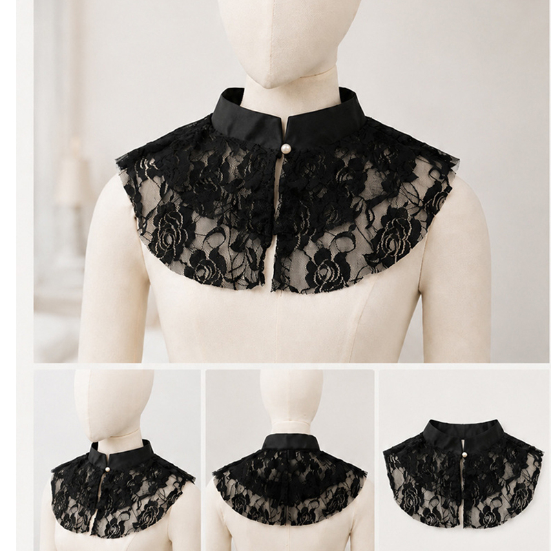 Accessories Woman - Elegant Lace Floral False Collar shawl