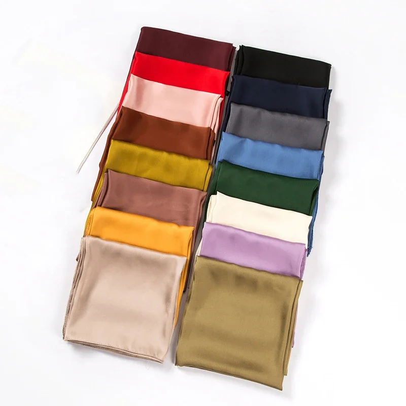 Satin Scarf Women 70cm Solid C - Women Accessories In Wholesale review and price