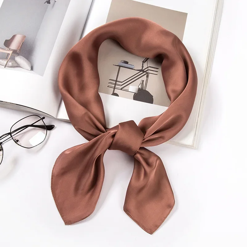 Satin Scarf Women 70cm Solid C - Women Accessories In Wholesale review and price