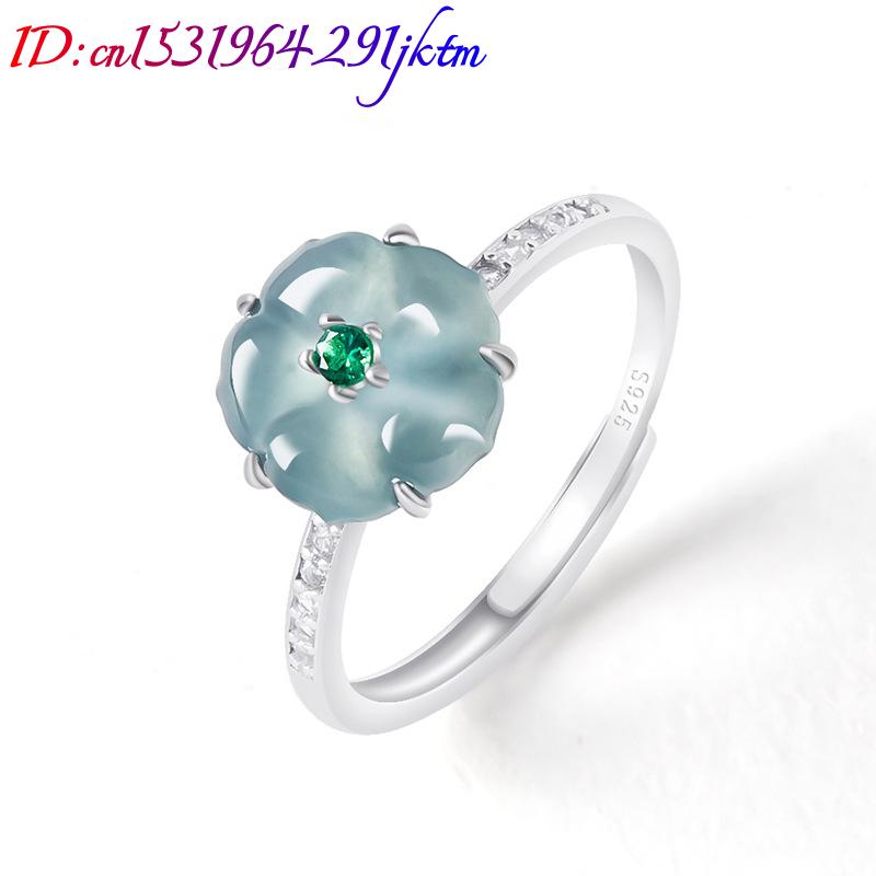 Blue Burmese Jadeite Flower Ri - Women Accessories Gift review and price