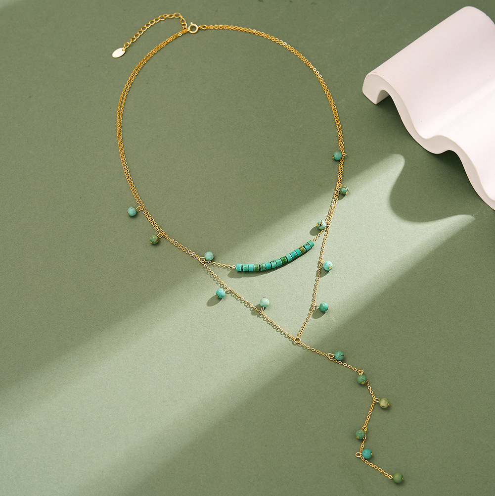 925 Sterling Silver Turquoise  - Charm Necklace Dainty review and price