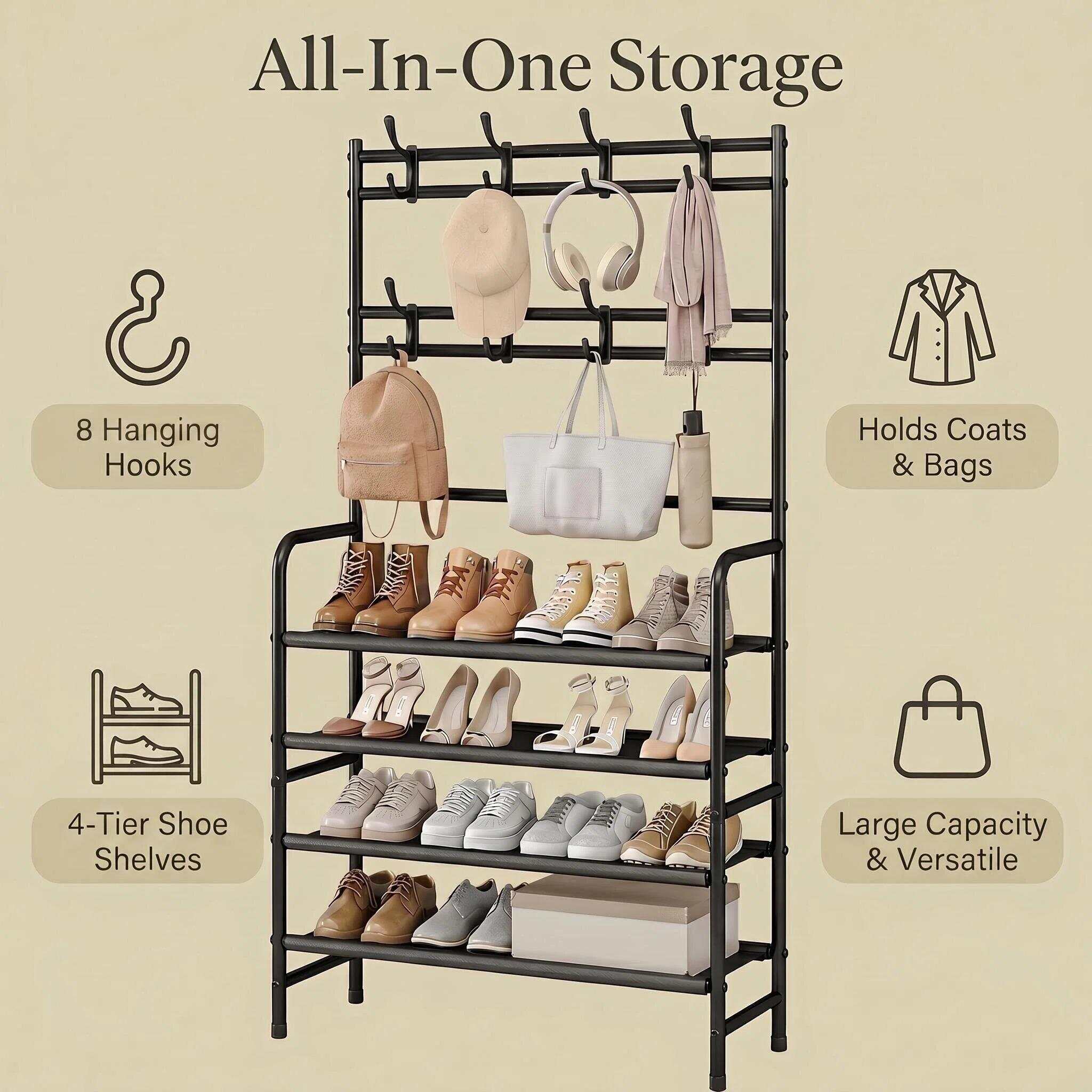 SUOERNUO Metal 4-Tier Shoe Rac - Women'S Accessories Rack Room Shoes review and price