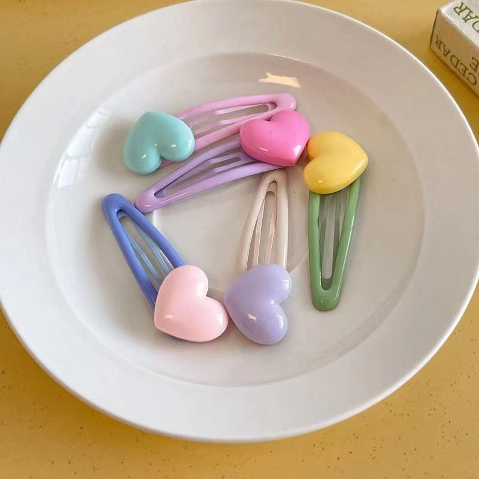 5pcs Cartoon Heart Hair Clips  - Women Accessories Wholesale China review and price