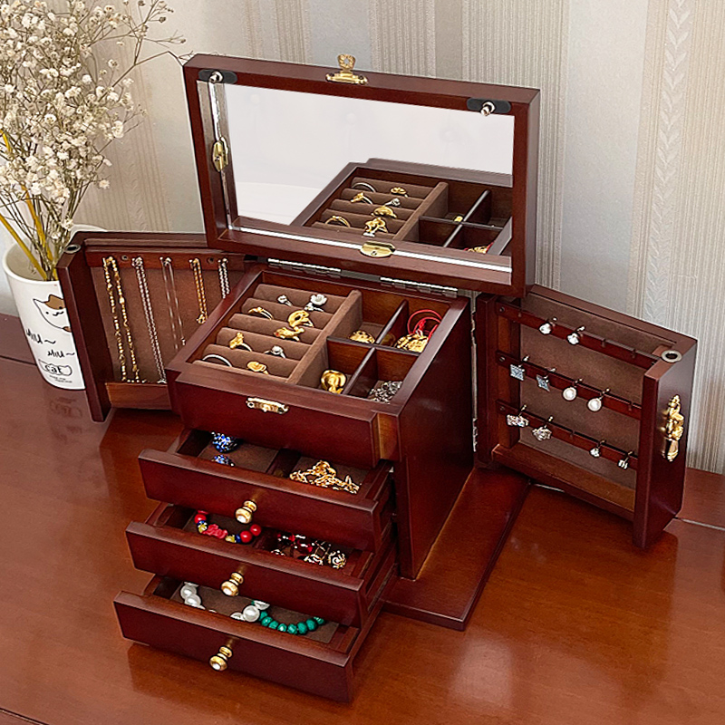 Wood Jewelry Box Velvet Drawer - Women Accessories Drawer review and price