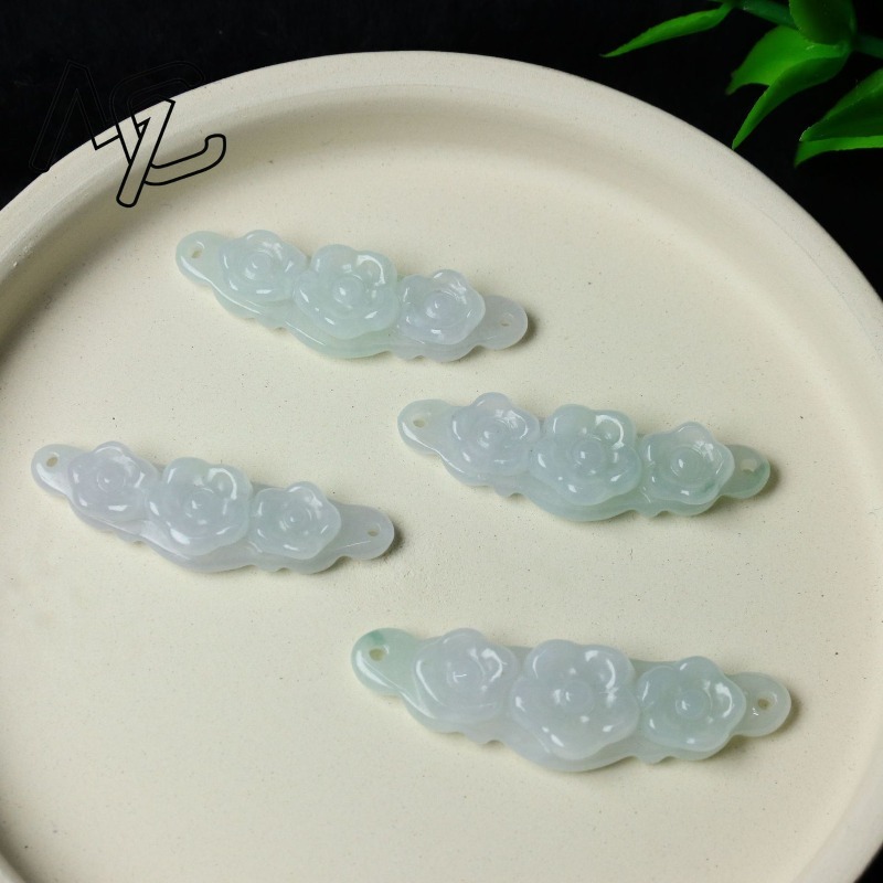 1pc Natural Jadeite Emerald Fl - Women Accessories Gift review and price