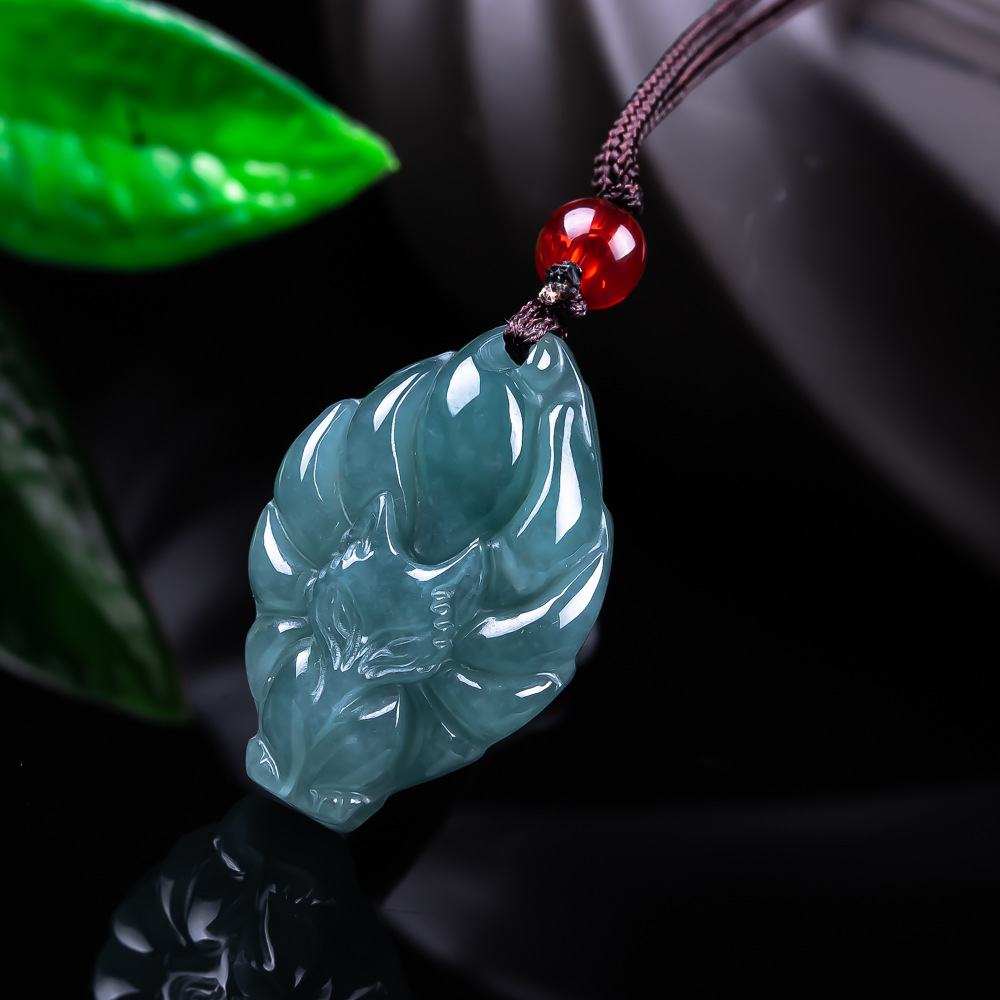 Natural Burmese Jadeite Fox Pe - Accessories Woman review and price