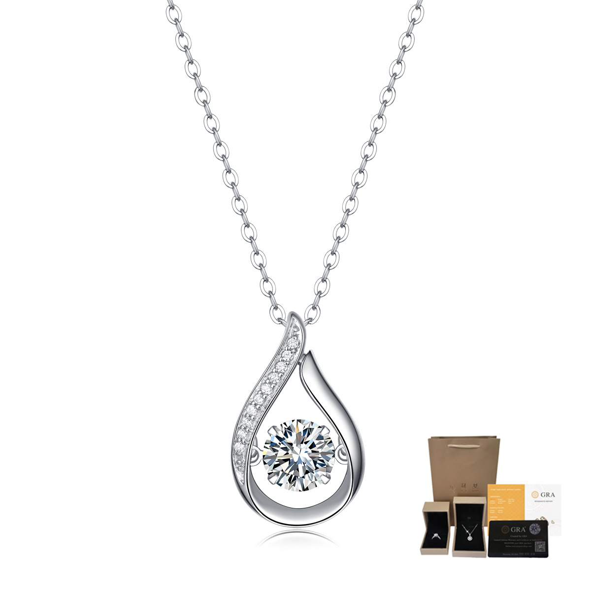 925 Sterling Silver Teardrop S - Charm Necklace Dainty review and price