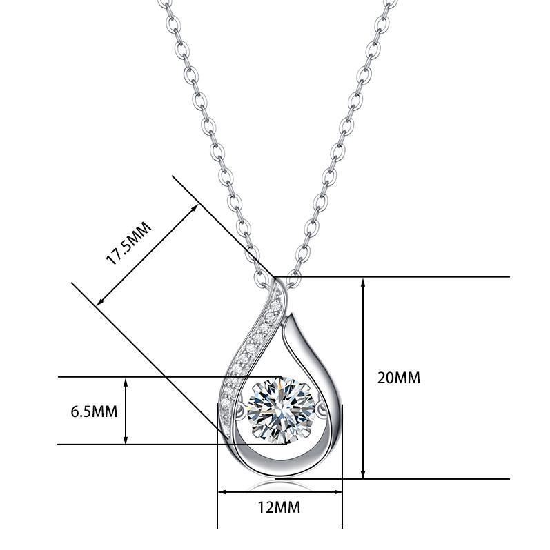 925 Sterling Silver Teardrop S - Charm Necklace Dainty review and price