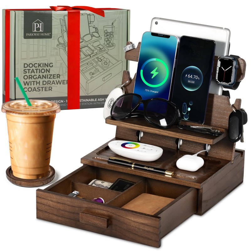 Wood Phone Docking Station wit - Women Accessories Drawer review and price