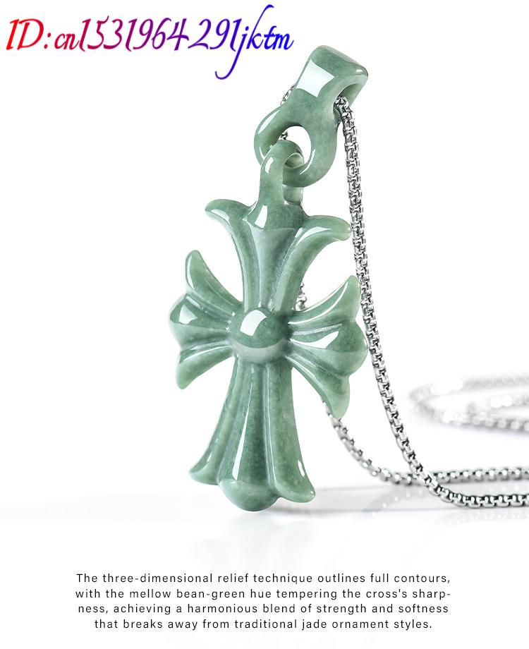 Natural Burmese Jadeite Cross  - Women Accessories Gift review and price