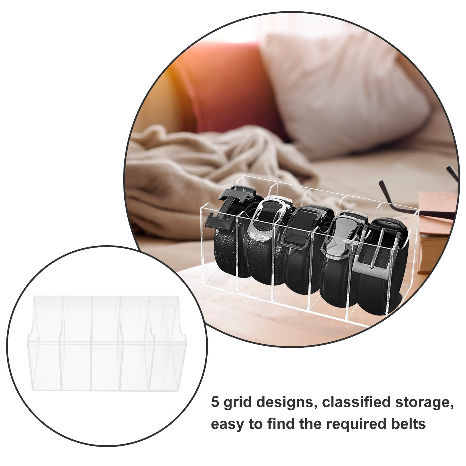5-Slot Clear Acrylic Belt Orga - Women Accessories Drawer review and price