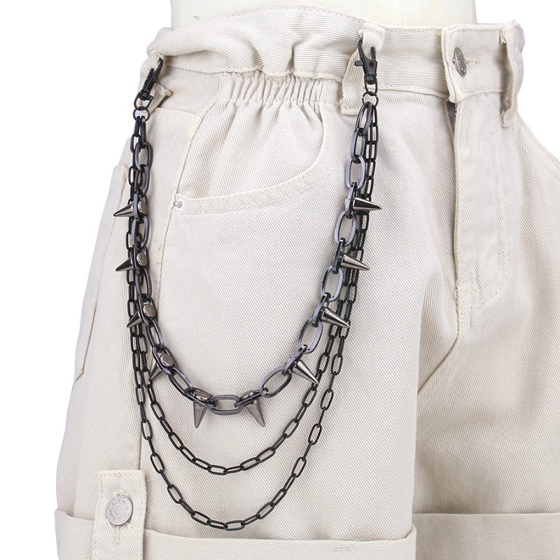 Hip Hop Punk Rock Metal Pants  - Women'S Jeans Accessories review and price