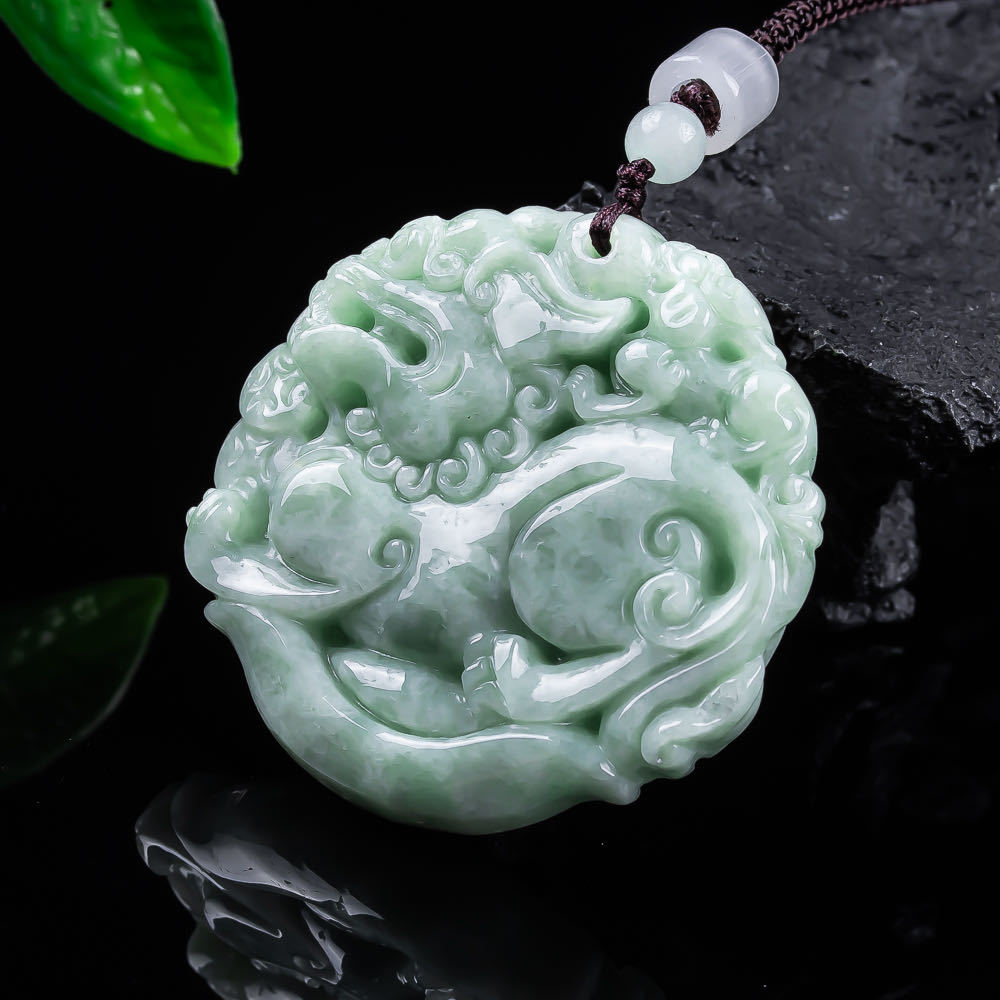 Natural Myanmar Jadeite Pixiu  - Women Accessories Gift review and price